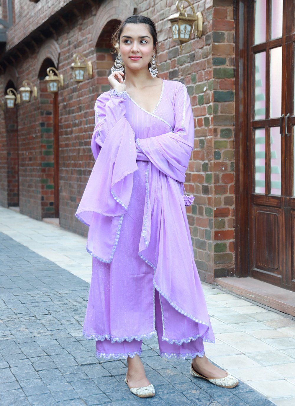 Georgette Salwar Kameez Lavender Colour | Latest Salwar Suits Price