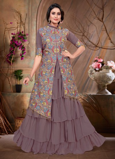 Lavender Fancy Fabric Designer Gown
