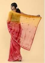 Lavish Cotton Red and Yellow Shaded Saree