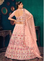Lehenga Choli Embroidered Faux Georgette in Pink