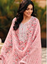 Linen Pink Designer Salwar Kameez