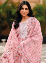 Linen Pink Designer Salwar Kameez