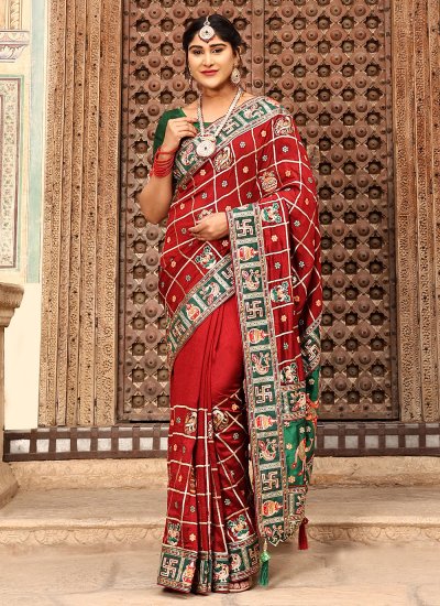 Lively Silk Sangeet Contemporary Style Saree
