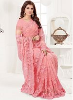Lovable Pink Reception Classic Designer Saree