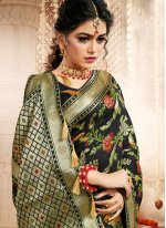 Lovable Silk Weaving Black Designer Traditional Saree
