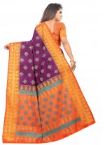 Lovable Silk Weaving Purple Trendy Saree