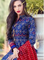 Lovely Digital Print Blue Readymade Suit