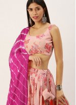 Lovely Georgette Pink Embroidered Trendy Lehenga Choli
