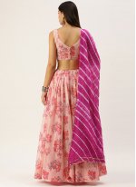 Lovely Georgette Pink Embroidered Trendy Lehenga Choli