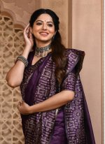 Lovely Handloom silk Purple Zari Contemporary Saree