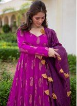 Lovely Purple Festival Readymade Suit