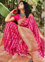 Magenta Weaving Banarasi Silk Designer Traditional Saree