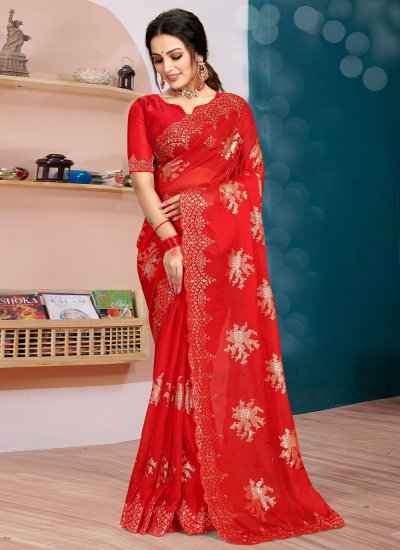 Magnetic Embroidered Trendy Saree