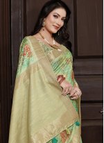 Magnetic Green Weaving Classic Saree