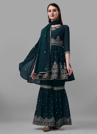 Magnificent Faux Georgette Designer Salwar Kameez