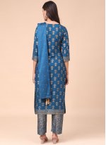 Magnificent Foil Print Readymade Salwar Suit