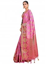 Majestic Kanjivaram Silk Zari Pink Classic Designer Saree