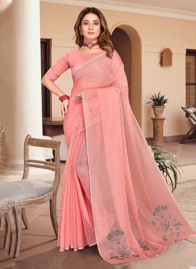 Majestic Pink Trendy Saree