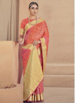 Majestic Raw Silk Multi Colour Traditional Designer Saree