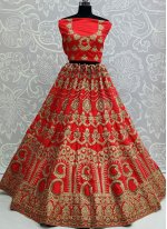 Majesty Embroidered Red A Line Lehenga Choli