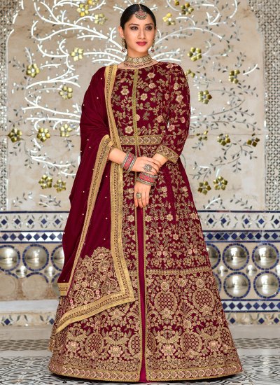 Majesty Velvet Embroidered Lehenga Choli