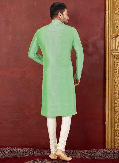 Malbari Silk  Green Kurta Pyjama