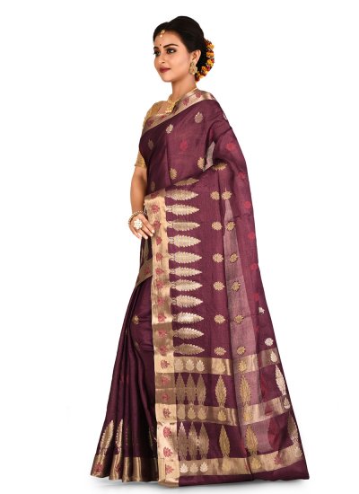 Maroon Banarasi Silk Reception Designer Saree