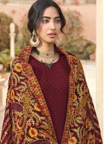 Maroon Color Designer Pakistani Salwar Suit