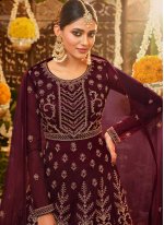 Maroon Color Trendy Floor Length Salwar Suit