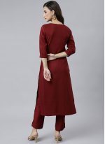 Maroon Party Poly Silk Readymade Style