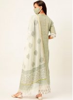 Marvelous Green Print Readymade Suit