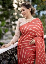 Marvelous Printed Tussar Silk Designer Saree