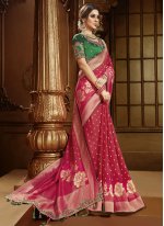 Marvelous Silk Weaving Maroon Bollywood Saree