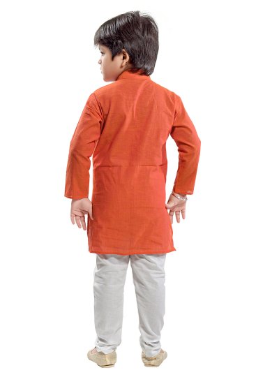 
                            Mesmeric Cotton Orange Kurta Pyjama