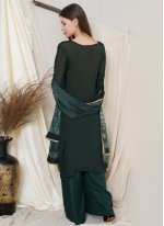 Mesmeric Digital Print Green Faux Chiffon Designer Pakistani Suit