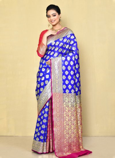 Mesmerizing Blue Wedding Trendy Saree