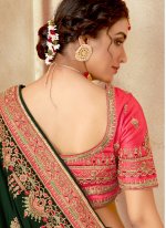 Mesmerizing Silk Mehndi Classic Saree