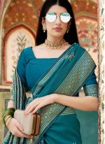 Miraculous Banarasi Silk Weaving Blue Designer Traditional Saree