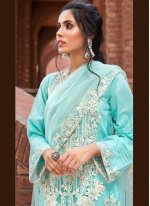 Miraculous Embroidered Blue Designer Pakistani Suit 