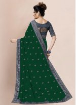 Miraculous Embroidered Net Saree