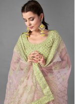Miraculous Sequins Green Art Silk Bollywood Lehenga Choli
