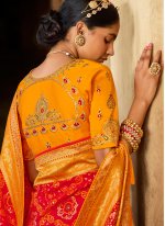 Miraculous Silk Red Resham Traditional Designer Saree