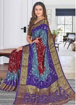 Miraculous Weaving Art Silk Bandhej Saree