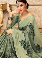 Modern Green Printed Saree