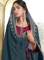 Modernistic Art Silk Engagement Designer Pakistani Suit