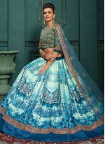 Modernistic Embroidered Silk Blue Designer Lehenga Choli