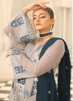 Modernistic Grey Embroidered Designer Pakistani Salwar Suit