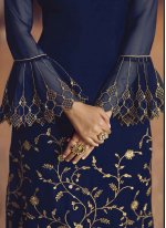 Modernistic Navy Blue Wedding Pant Style Suit