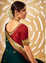 Modernistic Patch Border Vichitra Silk Traditional Designer Saree