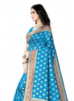 Modernistic Weaving Blue Casual Saree